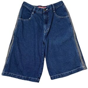 Vintage UnionBay Jean Shorts Juniors Size 14 26” Waist 90s Jorts Checker Stripe